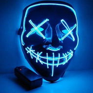 Detailed information about the product LED Light Scary Halloween Mask Festival Cosplay Costume Masquerade Col. Blue.