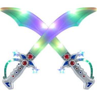 Detailed information about the product LED Light Up Flashing Buccaneer Swords With Motion Activated Sounds For Realistic Pirate Buccaneer Games