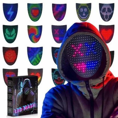 LED Mask Light up Mask with Gesture Sensing, Cool Face Transforming Mask, Perfect Gifts for Halloween Christmas Birthday Cosplay Party