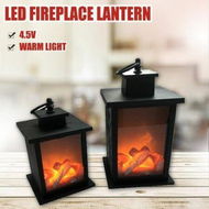 Detailed information about the product LED Portable Fireplace Lantern Candle Flameless Holder Charcoal Flame Lantern Solar Lights Flickering Flame