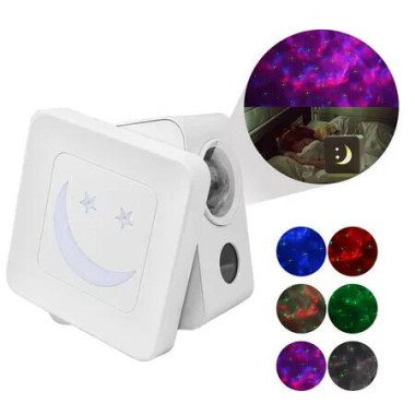 LED Projector Night Light, Ocean Wave Starry Projector Lamp Timer Setting Voice Control Light Motion Speed Settings for Bedroom Party