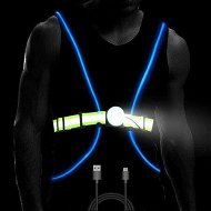 Detailed information about the product LED Reflective Running Vest Safety Night Light USB Rechargeable Multicolor Fiber Optic Vest Suit,Adjustable Lightweight Equipment for Running Cycling