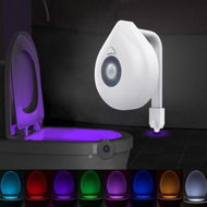 Detailed information about the product LED Toilet Seat Night Light Motion Sensor 8 Colors Changeable Lamp AAA Battery Powered