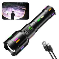 Detailed information about the product LED Torch with Fluorescent Strong Lighting Flashlight with Power Display,6 Lighting Modes Waterproof Torches for Hiking,Camping