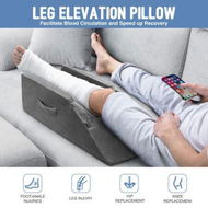 Detailed information about the product Leg Elevation Pillow Bed Wedge Foam Contour Ergonomic Support Cushion Rest Raiser with Cover Handles