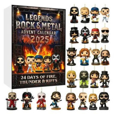 Legends of Rock and Metal Advent Calendar, 24 Days Countdown Calendar with Iconic Musical Character Collectibles, Gifts for Rock and Metal Fans