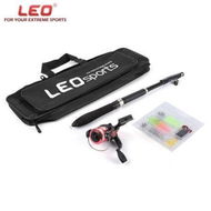 Detailed information about the product LEO 1.6m Telescopic Fishing Rod Set With Fish Reel Hook Lure Tackle Accessory.