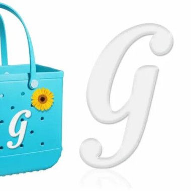 Letter Charms for Bogg Bag,Alphabet Lettering Accessories Charms Compatible with Bogg Bag Original All Models,Insert Decorative Letter for Handbag Beach Tote Bag (G)