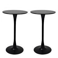 Detailed information about the product Levede 2x Bar Table Pub Tables Kitchen Marble Tulip Outdoor Round Metal Black