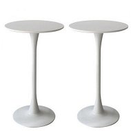 Detailed information about the product Levede 2x Bar Table Pub Tables Kitchen Marble Tulip Outdoor Round Metal White