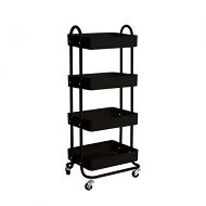 Detailed information about the product Levede 4 Tiers Kitchen Trolley Cart Steel Storage Rack Shelf Organiser Black