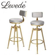 Detailed information about the product Levede Bar Stools Kitchen Stool Chair Swivel Barstools Velvet Padded Seat Grey