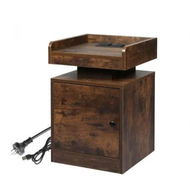 Detailed information about the product Levede Bedside Table USB Charger Outlet RGB Oak