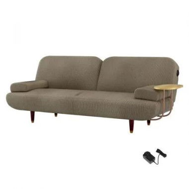 LEVEDE CONVERTIBLE SOFABED WITH USB CHARGE AND SIDE TABLE