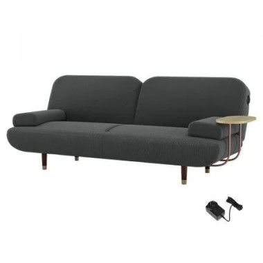 LEVEDE CONVERTIBLE SOFABED WITH USB CHARGE AND SIDE TABLE