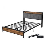 Detailed information about the product Levede Double Bed Frame Tufted Headboard USB Charge