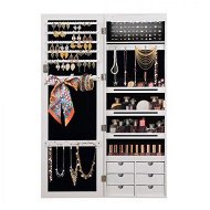 Detailed information about the product Levede Jewellery Cabinet Full Length Mirror Mirrored Organizer Box Stand White