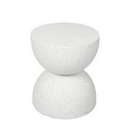 Detailed information about the product Levede Side Table Terrazzo Hourglass Shape Magnesia Stool Stone Style Top 40cm
