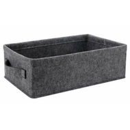 Detailed information about the product Light Gray Felt Fabric Storage Basket Medium-Size Organizer Bin for Home Shelf or Closet Storage