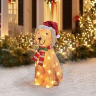 Detailed information about the product Light-Up Christmas Garden Decor, Acrylic Dog Garden Stake with Lights Yard Decor Garden Statue, Realistic Garden Sculpture for Pathway Backyard Lawn Landscape