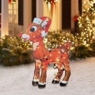 Detailed information about the product Light-Up Christmas Garden Decor, Acrylic Sika Deer Garden Stake with Lights Yard Decor Garden Statue, Realistic Garden Sculpture for Pathway Backyard Lawn Landscape