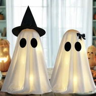 Detailed information about the product Light Up Halloween Ghost Decorations,Set of 2 DIY Spooky Ghosts Crafts,Scary Ghost for Halloween Decor Indoor Home Mantel Shelf & Tabletop Decor
