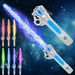 Light Up Sword, Flashing Dueling Sabers for Kids with FX Sound Retractable Blade, 7 Light Color War Warriors Weapon Toy, Christmas Birthday Gift, Silver. Available at Crazy Sales for $19.95
