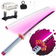 Detailed information about the product Light Up Sword,101cm 40 Inches Rechargeable Plastic Replica with Belt & Stand,Sword with Original Texture Mitsuri