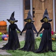 Detailed information about the product Light-Up Witches with Stakes, Halloween Decorations, Outdoor Holding Hands, Screaming Witches, Sound Activated Sensor Decoration(3 Pack)