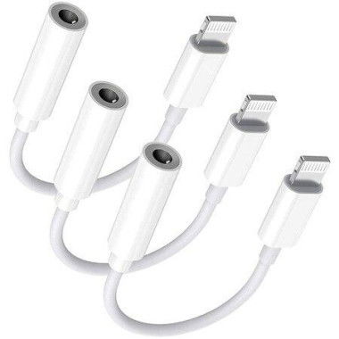 Lightning to 3.5 mm Headphone Jack Adapter,[Apple MFi Certified] 3 Pack iPhone 3.5mm Earphones Jack Aux Audio Dongle Adapter Compatible for iPhone,iOS