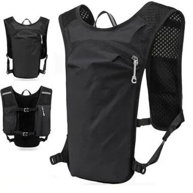 Lightweight Backpack Running Backpack for Men and Women, 6L Breathable Bike Rucksack for Cycling Hiking Outdoor Sports and Travel, Black