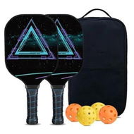 Detailed information about the product Lightweight Pickleball Paddles set with 4 Pickleball Balls and 1 Bag,Fiberglass Surface