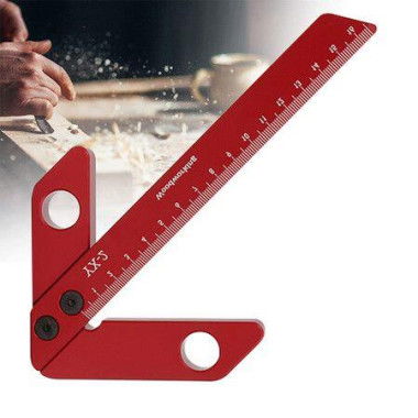 Line Gauge Center Finder 45/90 Degree Right Angle Carpenter Ruler Aluminum Alloy Woodworking Center Scribe Square Center Scribe.