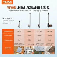 Detailed information about the product Linear Actuator 12V, 10 Inch Heavy Duty 1320lbs/6000N Linear Actuator, 0.19'/s Linear Motion Actuator with Mounting Bracket & IP44 Protection for Electric Door Industrial Machinery Vessels Cargo