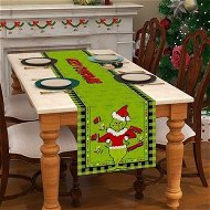 Detailed information about the product Linen Green Christmas Table Runner Merry Grinchmas Tablecloth for Home Kitchen Table Decorations 33 x 183 CM