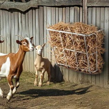 Livestock Hay Feeder 18.5 Gallons Wall Mounted Goat Hay Rack for Horses