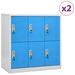 Locker Cabinets 2 pcs Light Grey and Blue 90x45x92.5 cm Steel. Available at Crazy Sales for $549.95