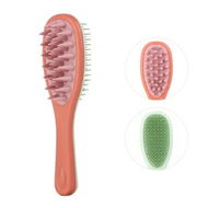 Detailed information about the product Long Handle Hair Silicone Scalp Massage Brush, 2 in 1 Double Sided Hair Comb Shampoo Brush, Multicolor, Red