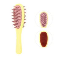 Detailed information about the product Long Handle Hair Silicone Scalp Massage Brush, 2 in 1 Double Sided Hair Comb Shampoo Brush, Multicolor, Yellow