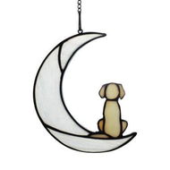 Detailed information about the product Loss Of Dog Sympathy GiftStained Glass Dog On Moon For Suncatcher GiftsYellow Dog Memorial Gifts For Pet Loss GiftsPet Sympathy Gifts For DogsPet Memorial Gifts