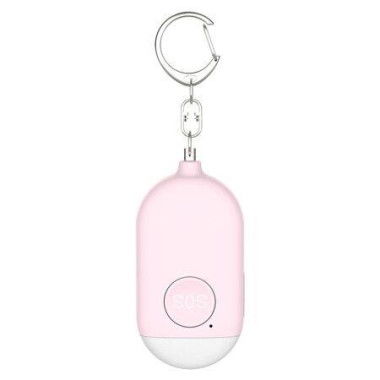 Loud Sound Personal Alarm 130 DB Safety Emergency Siren Keychain With Flashlight Color Pink