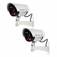 Detailed information about the product LUD 2 * Outdoor-Indoor Fake Dummy Security Surveillance CCTV Red Flash Light IR Camera Silver.