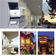 Detailed information about the product LUD Stainless Steel Solar Power Highlight LED PIR Induction Wall Light - Silver