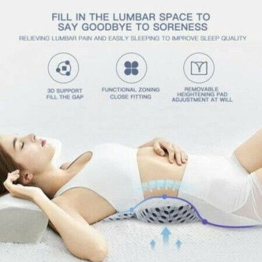 Lumbar Support CushionAdjustable Height 3D Lower Back Support Pillow Waist Sciatic Pain Relief Cushion Ergonomic Backrest Chair Sofa Car Perfect Bed