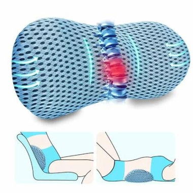 Lumbar Support Pillow Ergonomic Memory Foam Lumbar Pillow,Breathable Detachable Washable, Cushion Lower Back Pillow for Office Chairs, Car Seats (Blue)