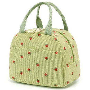 Lunch Bag for Women Men Cute Corduroy Lunch Tote Bags Reusable Insulated Lunch Box Large Capacity Reusable Insulated Cooler