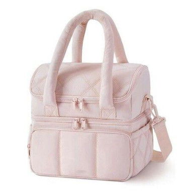 Lunch Bag for Women,Double Deck Insulated Lunch Box Quilted Puffer Lunch Tote,Leakproof,Durable Reusable Large Lunch Cooler For Work Picnic Travel Meal