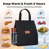 Detailed information about the product Lunch Bags, Insulated Reusable Lunch Tote with Internal Pocket, Lunch Tote bag for Work (Gray)