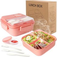 Detailed information about the product Lunch Bento Box With 3 Compartments,1400Ml Lunch Box With Cutlery Set,Portable Lunch Snack Boxes Food Containers For School Work Men Women Students