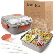 Detailed information about the product Lunch Bento Box With 3 Compartments,1400Ml Lunch Box With Cutlery Set,Portable Lunch Snack Boxes Food Containers For School Work Men Women Students